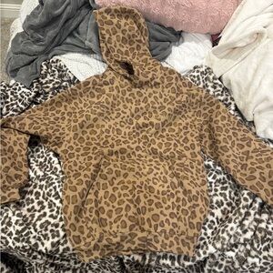 Comfort Colors Leopard Print Hoodie in Brown